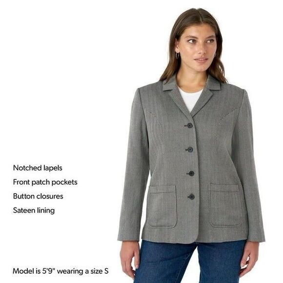 Edited by Hunter McGrady Women's Classic Blazer Herringbone Size 2X - Picture 5 of 9